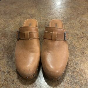Lucky Brand Tan Leather Mules